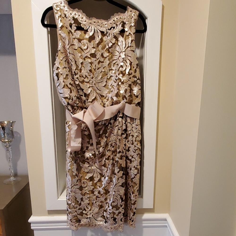 Tadashi blush beaded dress